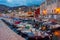 Hydra, Greece, September 5, 2022: Sunrise view of port of Hydra