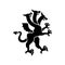 Hydra Heraldic animal silhouette. Fantastic Beast. Monster for coat of arms. Heraldry design element