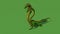 Hydra mystical water snake roars - isolated on green screen