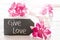 Hydrangea Blossom, Label With Text Give Love