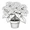 Hydrangea Coloring Page For Children: Haworthia Fasciata Plant In Cartoon Style