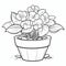 Hydrangea Coloring Page For Children: Haworthia Fasciata Plant In Cartoon Style