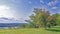 Hydrangea tree in Spring and view of Hudson River and Catskill Mountains