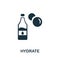 Hydrate icon. Simple illustration from biohacking collection. Creative Hydrate icon for web design, templates, infographics and