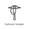 Hydraulic breaker icon. Trendy modern flat linear vector Hydraulic breaker icon on white background from thin line Construction c