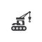 Hydraulic crawler crane vector icon