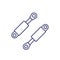 Hydraulic cylinders line icon on white vector