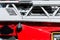 Hydraulic ladder of fire engine closeup view