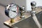 Hydraulic pressure gauges, manometers and water taps