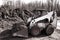 Hydraulic Skid Steer Loader Machine at Mulch Pile