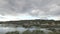 Hydro Power Plant at Willamette Falls Lock in Oregon City at Fall Season with Stormy Clouds Time Lapse