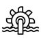 Hydro power wheel icon, outline style