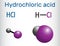 Hydrochloric acid hydrogen chloride molecule . It is a corr