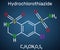 Hydrochlorothiazide, HCTZ, HCT molecule. It is thiazide diuretic, used to treat edema and hypertension. Structural chemical