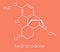 Hydrocodone narcotic analgesic drug molecule. Also used as cough medicine. Skeletal formula.