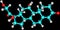 Hydrocortisone molecular structure on black