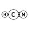 Hydrocyanic acid molecule icon