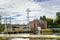 Hydroelectric Plant and Cloudy Sky