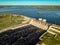 Hydroelectric power station in Latvia. Daugava river, plavinas.