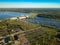 Hydroelectric power station in Latvia. Daugava river, plavinas.