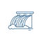 Hydroelectric power station line icon concept. Hydroelectric power station flat vector symbol, sign, outline