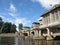 Hydroelectric power station on river Labe in Podebrady, Czech Re