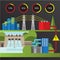 Hydroelectric power station. Trendy infographics set. All types of power plants.