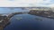 Hydroelectric Power Station in Zaporizhia. Large hydro power station on the river aerial view.