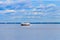 Hydrofoil boats sailing on the Gulf of Finland near St. Petersburg, Russia