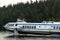 Hydrofoil sailing past the shore