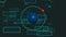 Hydrogen atomic level rotating nucleus info graphic