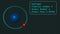 Hydrogen atomic level rotating nucleus info graphic