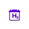 hydrogen battery icon on white