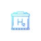 hydrogen battery line icon on white