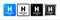 Hydrogen chemical element with 1 atomic number, atomic mass and electronegativity values. Periodic table concept. Logo