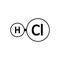 Hydrogen chloride molecule icon