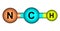 Hydrogen cyanide molecular structure isolated on white