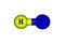 Hydrogen fluoride molecular structure on white background