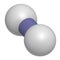Hydrogen gas H2 molecule. 3D rendering.