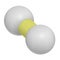 Hydrogen gas H2 molecule. 3D rendering.