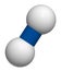 Hydrogen gas H2 molecule. 3D rendering.