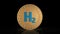 Hydrogen H2 golden coin 3d