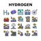 Hydrogen Industry Collection Icons Set Vector