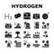 Hydrogen Industry Collection Icons Set Vector