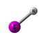 Hydrogen iodide (HI) molecular structure on white background