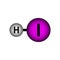 Hydrogen iodide molecule icon