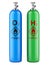 Hydrogen and oxygen cylinders with compressed gas