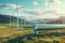 Hydrogen Pipeline and Wind Turbines: A Sustainable Network. Generative AI