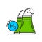 Hydrogen production color icon, H2 green energy