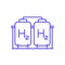 hydrogen storage icon, h2 gas tanks line vector